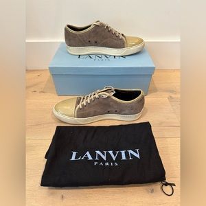 Lanvin Beige Suede Tennis Sneaker - Size UK 9 / US 10